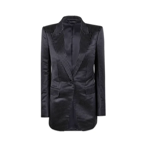 Jacquard Polka Dot Duchesse Single Breasted Jacket