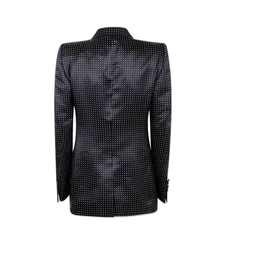 Jacquard Polka Dot Duchesse Single Breasted Jacket