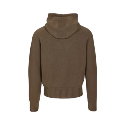Logo Embroidered Ribbed Hoodie