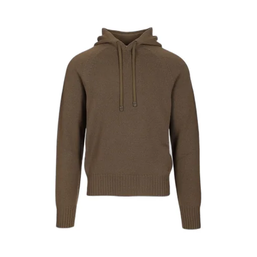 Logo Embroidered Ribbed Hoodie