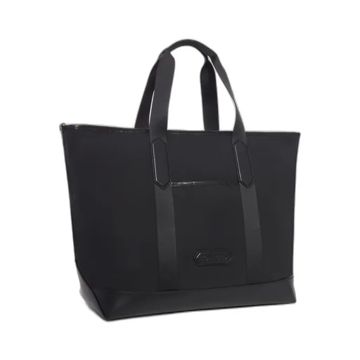 Leather-Trimmed Tote Bag