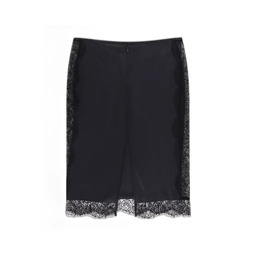 Lace Detailed Zipped Skirt