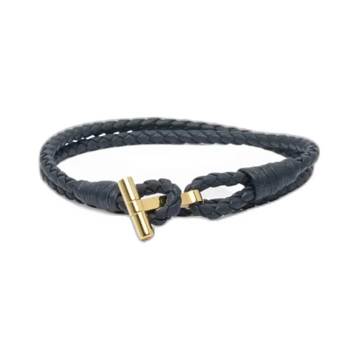 T Plaque Braided Bracelet