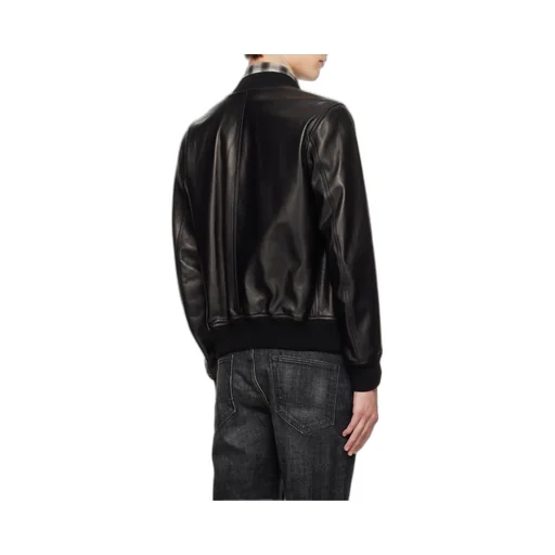 Shiny Leather Plonge Bomber Jacket