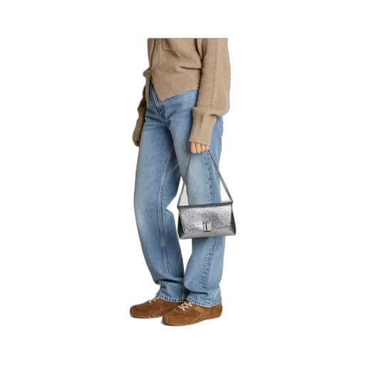 Laminated Hammered-Effect Fabric Mini Bag