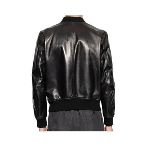 Shiny Leather Plonge Bomber Jacket