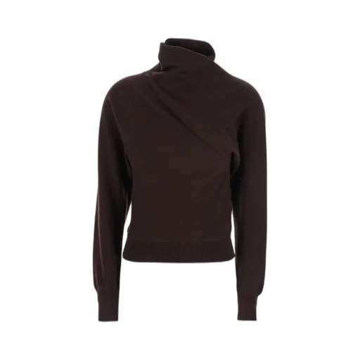Wrap Collar Knitted Jumper
