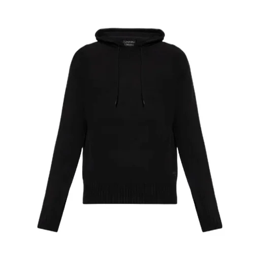 Logo Embroidered Ribbed Hoodie