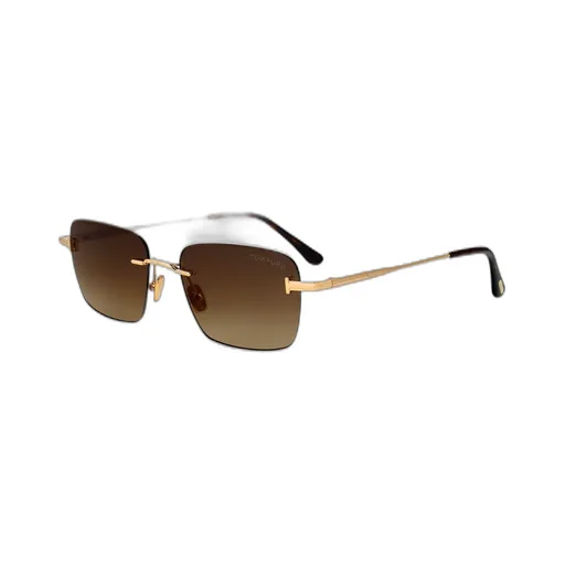 Rectangle-Frame Rimless Sunglasses