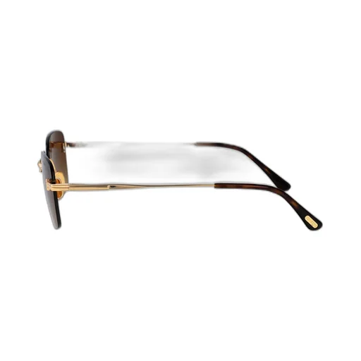 Rectangle-Frame Rimless Sunglasses