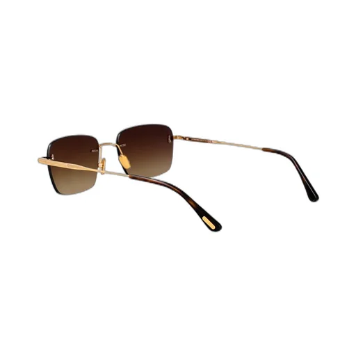 Rectangle-Frame Rimless Sunglasses