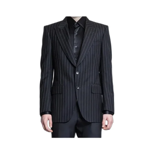 Pinstripe Single-Breasted Blazer