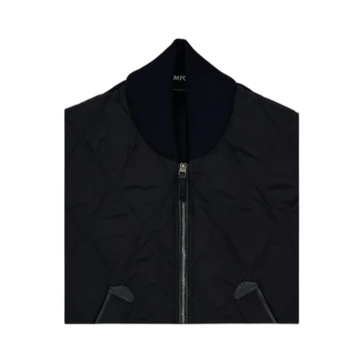 Diamond-Quilted Leather-Trim Gilet