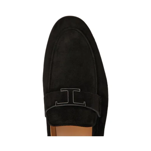 Logo-Plaque Suede Loafers