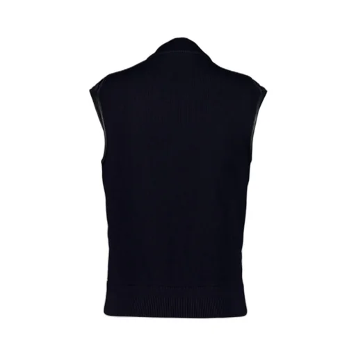 Diamond-Quilted Leather-Trim Gilet