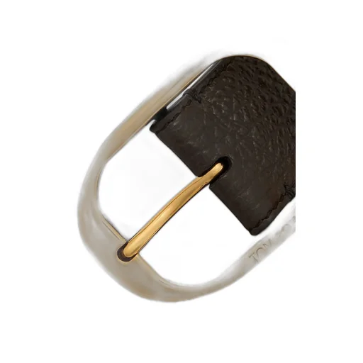 Oval-Buckle Textured Belt