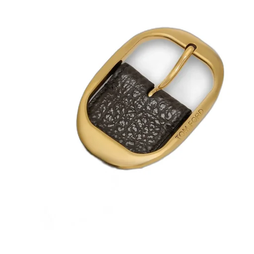 Oval-Buckle Textured Belt