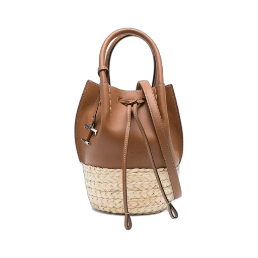 Logo Embossed Panelled Bucket Bag