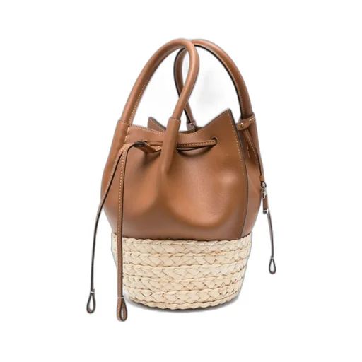 Logo Embossed Panelled Bucket Bag