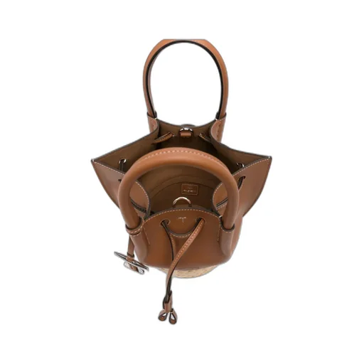Logo Embossed Panelled Bucket Bag