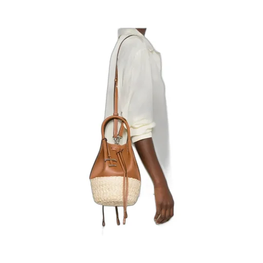 Logo Embossed Panelled Bucket Bag