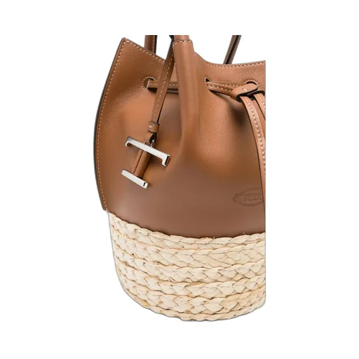 Logo Embossed Panelled Bucket Bag