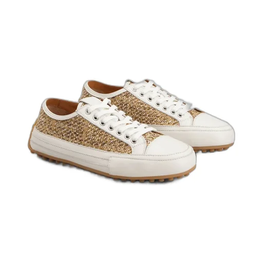 Lace-Up Tweed Sneakers