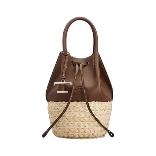 Logo Embossed Panelled Bucket Bag