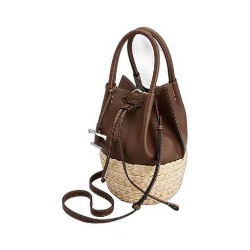 Logo Embossed Panelled Bucket Bag