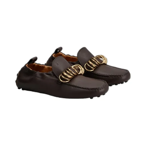 Ring Embellished Slip-On Loafers