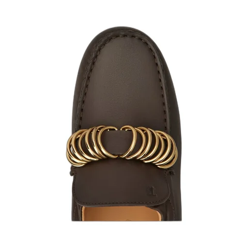 Ring Embellished Slip-On Loafers