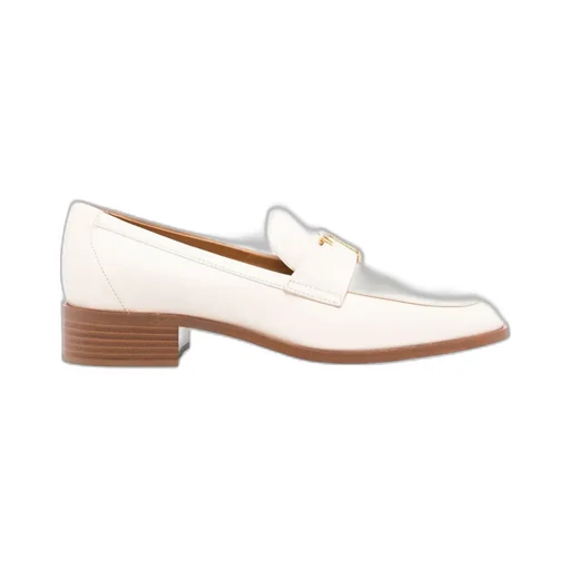 T-Logo Plaque Round Toe Loafers
