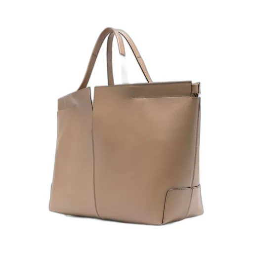 Slit-Detailed Top Handle Bag