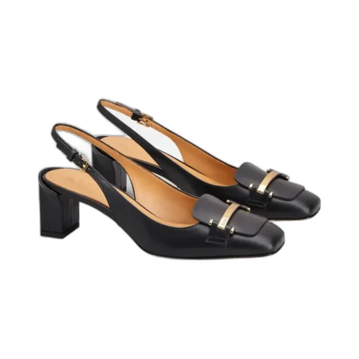 Logo Engraved Slingback Pumps