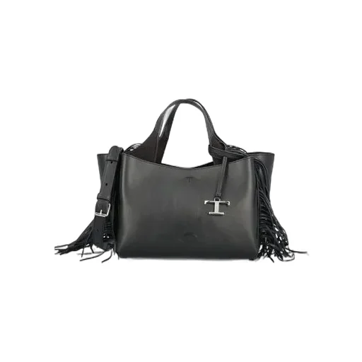 Fringe Detailed T Logo Plaque Tote Bag