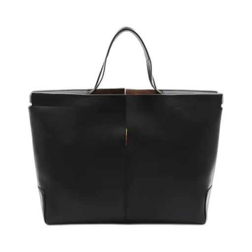 Slit-Detailed Top Handle Bag