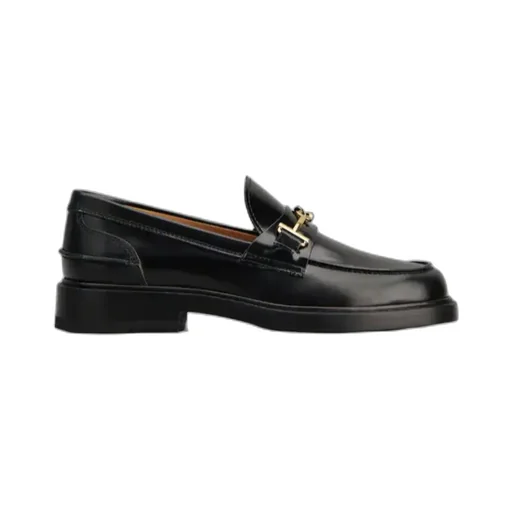 Logo-Plaque Round Toe Loafers