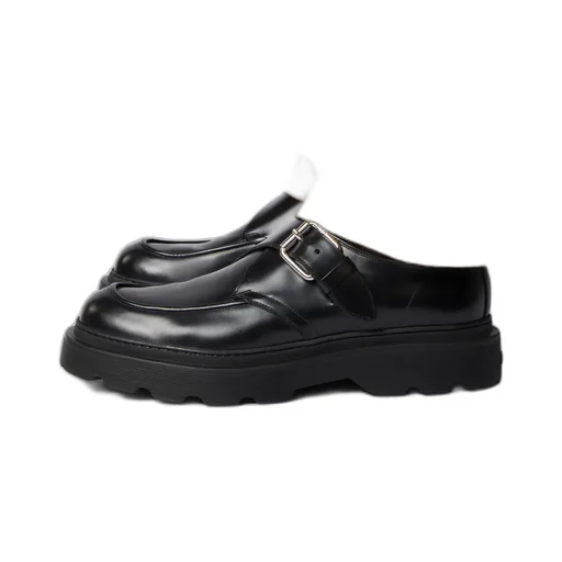 Leather Buckle Loafers