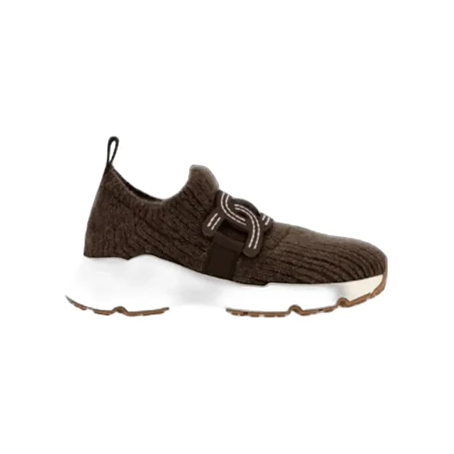 Chain-Link Detailed Round-Toe Sneakers