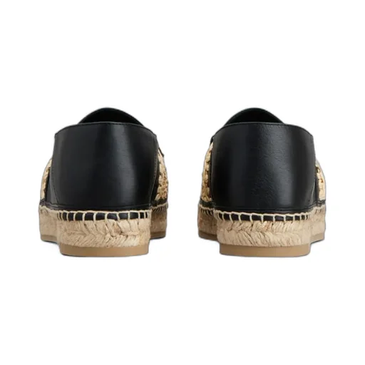 Woven-Raffia Leather Espadrilles
