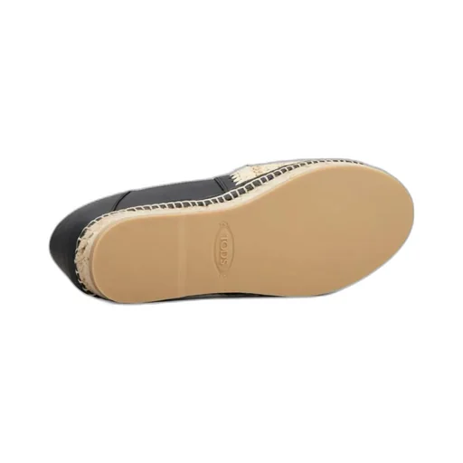 Woven-Raffia Leather Espadrilles