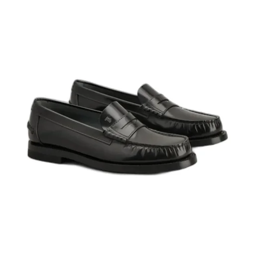 Logo Embossed Penny Loafers
