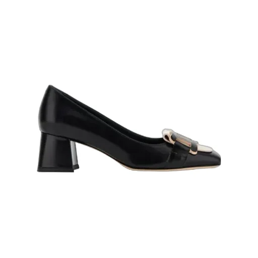 Square-Toe Block-Heel Pumps