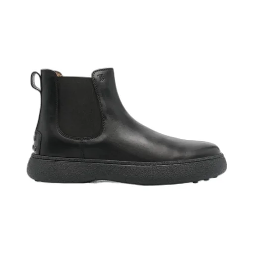 Logo-Debossed Round-Toe Ankle Boots