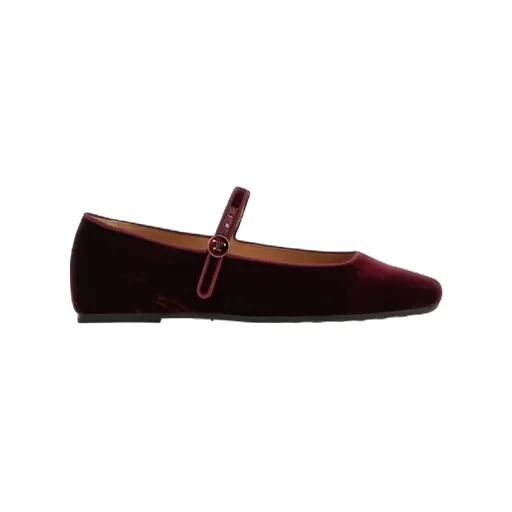 Almond-Toe Velvet Ballet Flats