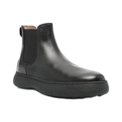 Logo-Debossed Round-Toe Ankle Boots