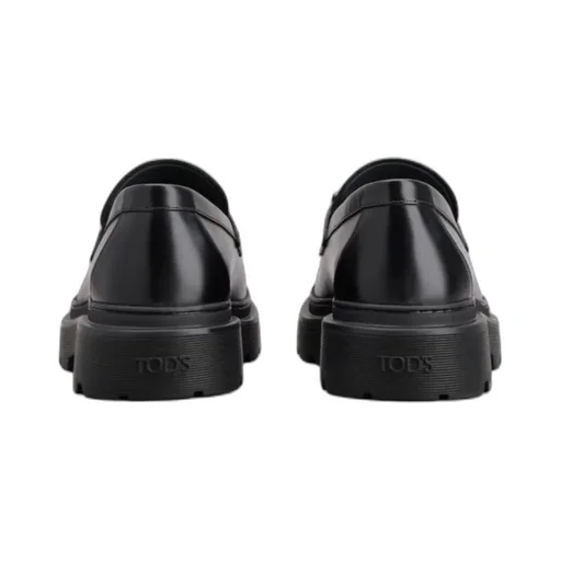 T Plaque Tapered Toe Loafers