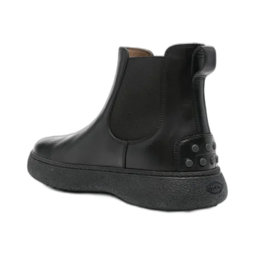 Logo-Debossed Round-Toe Ankle Boots