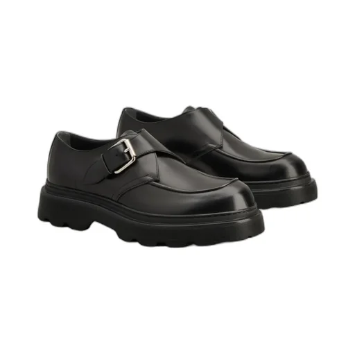 Leather Buckle Loafers