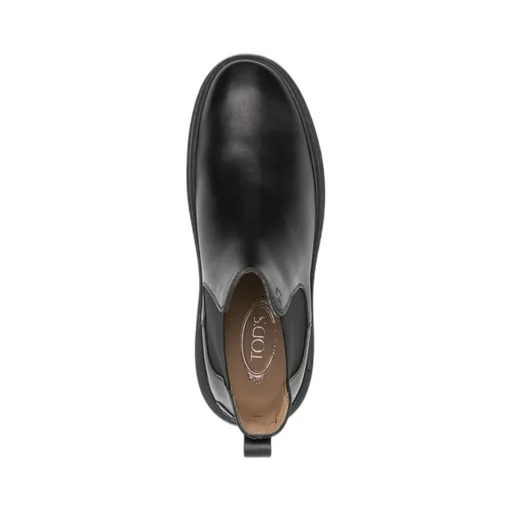 Logo-Debossed Round-Toe Ankle Boots